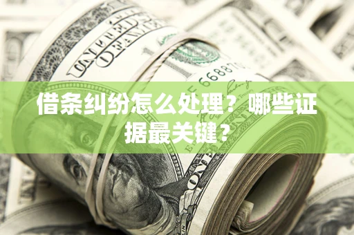 武汉借条纠纷怎么处理？哪些证据最关键？