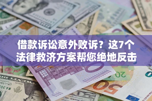 武汉借款诉讼意外败诉？这7个法律救济方案帮您绝地反击！
